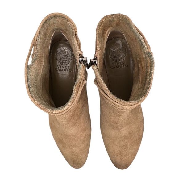 Vince camuto Carlina tan suede ankle boots tassels side zip women’s size 8.5m - Picture 10 of 13